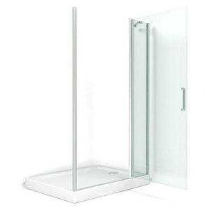 Душевое ограждение "Пандора" 1100 мм (для Г-образного или как дверь в нишу) проф.хром, прозрачн.стекло, БЕЗ поддона, БЕЗ боковой части ZZ Good Door PANDORA АН00001