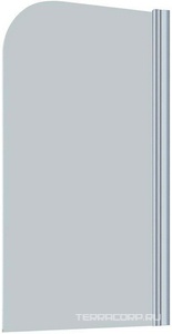 Шторка на ванну 76*140 см, профиль хром матовый, стекло сатин ZZ Vegas Glass EV EV 0076 07 10 правая