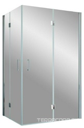 Душевое ограждение AFA-F 90x120x190 см, правое, угловое прямоугольное, двери распашные, профиль хром матовый, стекло сатин ZZ