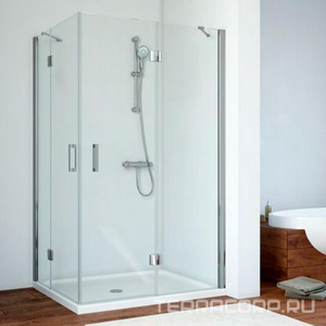 Душевое ограждение  90x120x190 см, правое, угловое прямоугольное, двери распашные, профиль хром матовый, стекло сатин ZZ Vegas Glass AFA-F AFA-F 90*120 07 10