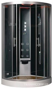Душевая кабина с гидромассажем DZ950F8 950*950*2300 с парогенератором, аромотерапией, переднее стекло - прозрачное, заднее - черное ZZ Eago Eago DZ950F8