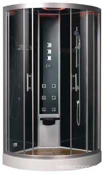 Душевая кабина с гидромассажем DZ950F8 950*950*2300 с парогенератором, аромотерапией, переднее стекло - прозрачное, заднее - черное ZZ