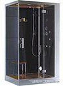 Душевая кабина DZ959F8 R 1200*900, правая,  переднее стекло - прозрачное, заднее - черное,парогенератор, аромотерапия ZZ Eago Eago DZ959F8 R