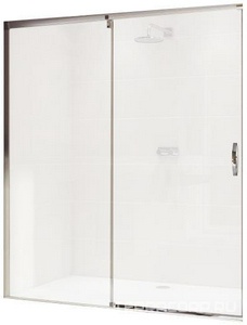 Дверь раздв. 1200хh2000мм, с непод.cегм. слева, вход справа 480-520мм, крепл. слева (проф. мат/сереб, стек 6мм/прозр., Soft close/open), Aura elegan 4 Huppe Huppe Aura elegance 401414 087 321 730