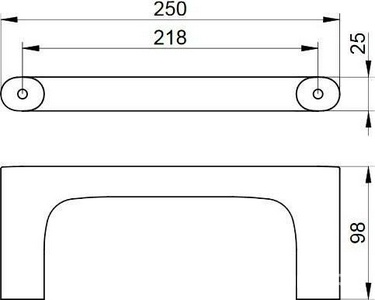 Полотенцедержатель-полукольцо 250мм, (цв.хром),  Keuco Edition 400 11521 010000