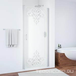 Дверь в нишу , 95*190 см, профиль мат.хром, стекло узорчатое "ARTDECO01" ZZ Vegas Glass EP ЕР9507ARTDECO1