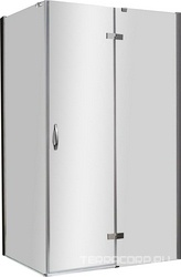 Душевой уголок 1200х900хh1950мм, прямоугольный, правый, вход 550мм, (стекло прозр. 6мм, фурнит. цв.хром), Bergamo ZZ