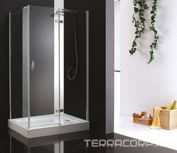 Душевой уголок 1200х900хh1950мм, прямоугольный, правый, вход 550мм, (стекло прозр. 6мм, фурнит. цв.хром),  ZZ Cezares Bergamo BERGAMO-W-AH-1-120/90-C-Cr-R