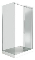 Боковая часть 90 см. для душевого Г-образного ограждения "Пуэрта", проф.хром, прозрачн.стекло XX