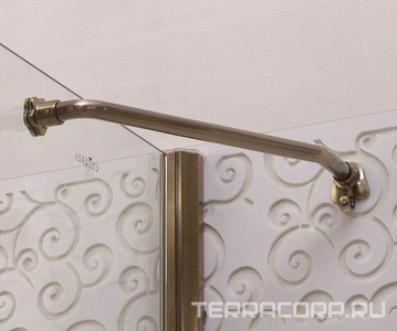 Душ. уголок 1000х1000хh1950мм, 1/4 круга, R550мм, 2 расп.двери, вход 730мм, с 2-мя неподв.сегм., (стекло прозр., 8мм, фурн/бронза), Magiс ZZ Cezares Magic MAGIC-R-2-100-C-Br