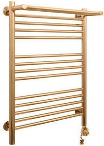 Полотенцесушитель "" 800x500 мм + 1прямая пол.,  электрический, пульт управ. справа - цвет золото, в комплекте 4 телескоп.кроншт. цвет бронза ZZ Сунержа Богема 05-0507-8050