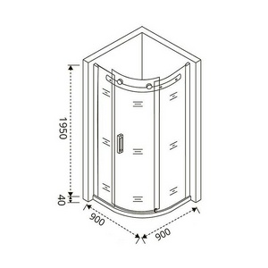 Душевое ограждение "Galaxy" R-90, полукруглое 90*90, стекло прозрачное., БЕЗ поддона, профиль хром Good Door GALAXY ГЛ00006