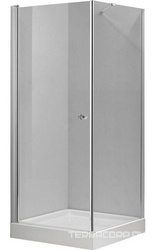 Душевой уголок 900х900хh1950мм, квадрат, "Левый" петли слева, с неподв.стенкой справа, (стекло прозр. 6мм, фурн/хром), TRIUMPH XX