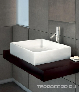 Раковина накладная на столешницу, прямоугольная 500х420хh115мм, без отв.д/смесит., без перелива,  Ideal Standard Strada K077601