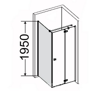 Боковая стенка для распашной двери 1000(965-990)хh1950мм, прав./лев., (стекло 6мм, прозр.High Glass., фурнит.хром/полир.алюм) СOMBI ZZ Provex Combi 0005 CW 05 GL  HG