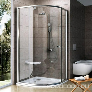 Душевая шторка -100, стекло прозрачное, профиль сатин, без поддона, KL Ravak PSKK3 376AAU00Z1