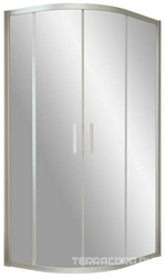 Душевое ограждение ZS-F 120x110x1900 мм, полукруглое, ассиметричное, профиль матовый хром, стекло сатин  с покрытием QuickNano, БЕЗ поддона ZZ