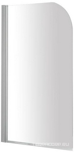 Шторка для ванны однопанельная, поворотная, крепления справа/слева, 800хh1400мм, с закруглённым углом, (стекло прозрачное 5мм),  ZZ Ideal Standard Connect T9924EO