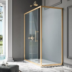 Стенка боковая для душевой двери, 87-90хh200см, правая/левая, (проф цв.бронза,ст.6мм прозр.StarClean), Villa Borchese ZZ