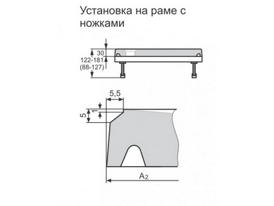 Поддон душевой А2=1400мм х А1=900мм х h30мм, (БЕЗ рамы и сливного оборудования)  ZZ Huppe Huppe EasyStep 215120 055