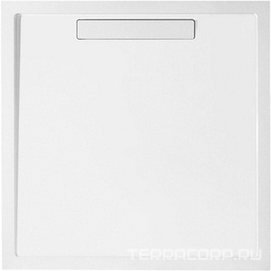 Поддон д/душа прямоуг. 1000х1000хh18/100мм, квариловый, двойной сифон в комплекте, (цв. белый глянц.)  ZZ Villeroy & Boch Squaro DQ1010SQR1V