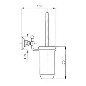 Ёрш настенный, (белая керамика, держатель цв. хром),  ZZ Nicolazzi Teide 1490 CR 05