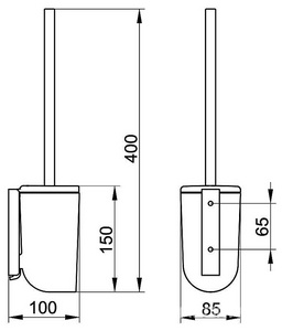 Ёрш настенный с крышкой (цв.хром/ колба белый мат. пластик)  ZZ Keuco Elegance New 11664 010100