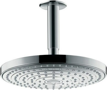 Верхний душ, лейка d240мм, c потолочным кронштейном 100мм, 2 типа струи Rain и RainAir, (цв. хром),  ZZ Hansgrohe Raindance Select S 26467000