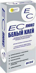  белый клей 25 кг,  ( под заказ кратно поддонам) Екатеринодарские смеси ЕС Люкс ЕС LBK/25