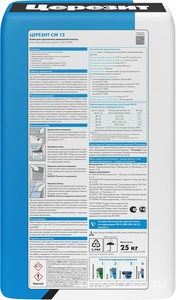 Клей для плитки д/внутр.работ Керамогранит СМ12 25 кг. ПП  ZZ Церезит CM 12 1773340