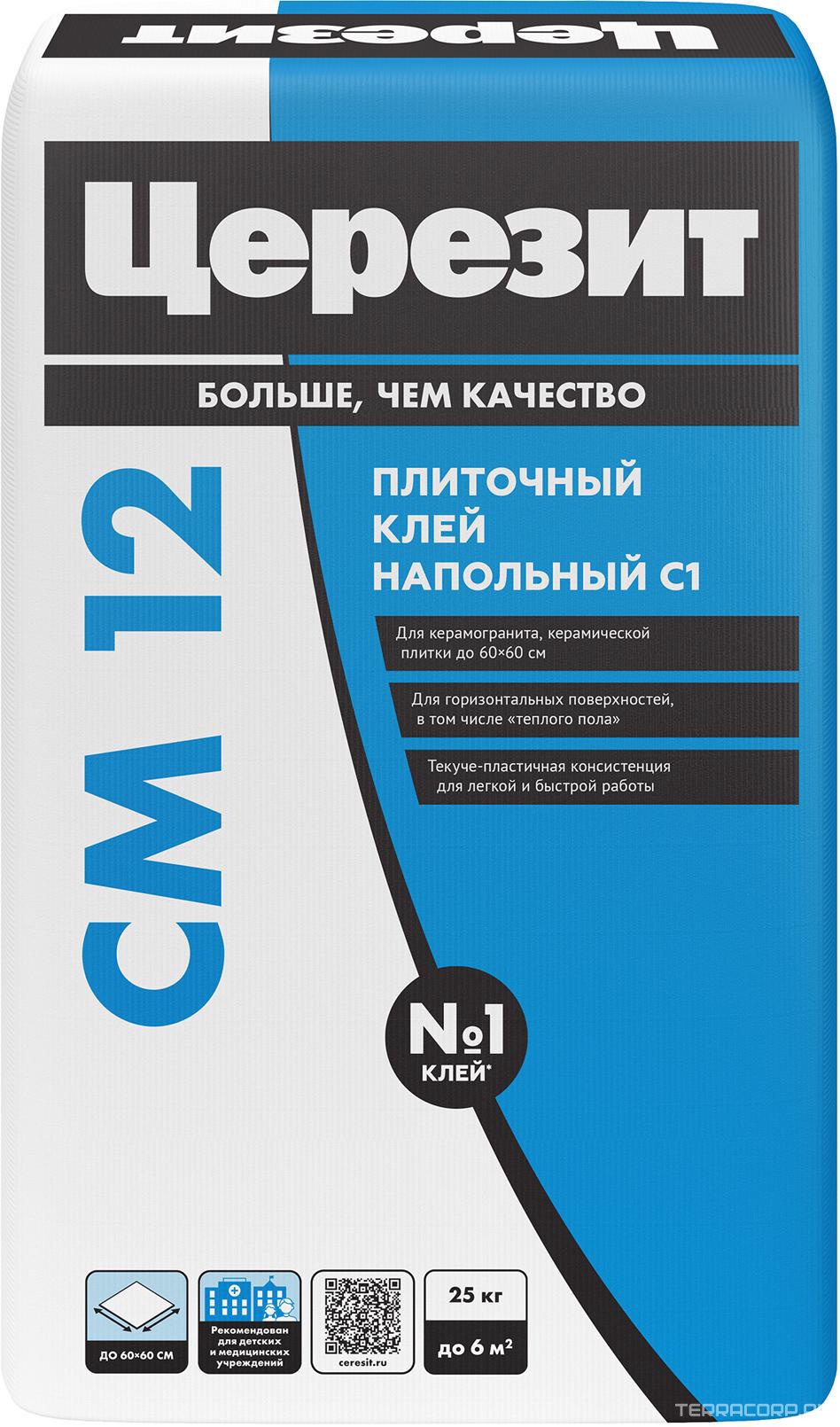 Клей для плитки д/внутр.работ Керамогранит СМ12 25 кг. ПП ZZ Церезит CM 12 1773340, фото 3