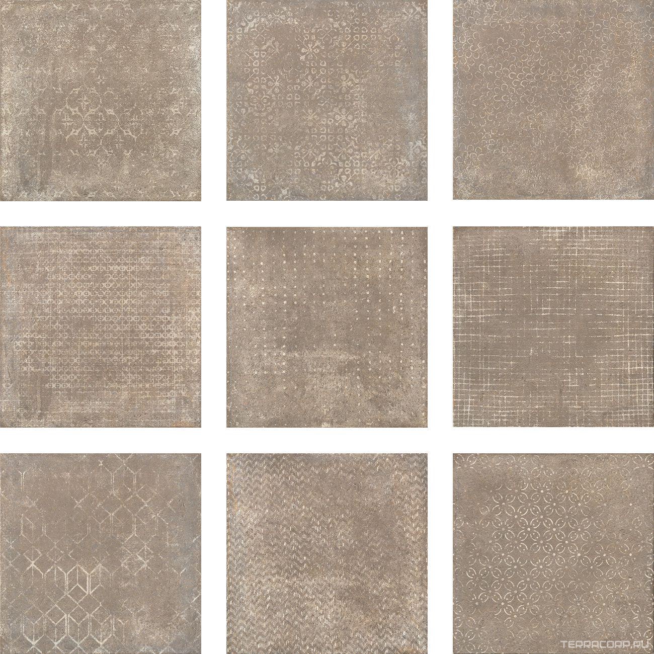 Керамогранит Serenissima Riabita il cotto Inserto Fabric Natural (9pz) 40x40 Коричневый, фото 3
