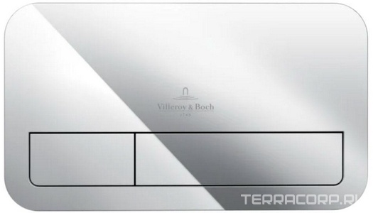 Клавиша двойного смыва (высококачественный композитный материал (пластик) цв. хром матовый),  E200 ZZ Villeroy & Boch ViConnect 92249069