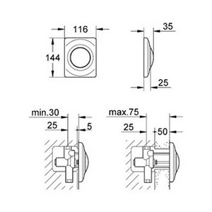 Накладная панель с кнопочным управлением Grohe Surf 37018000
