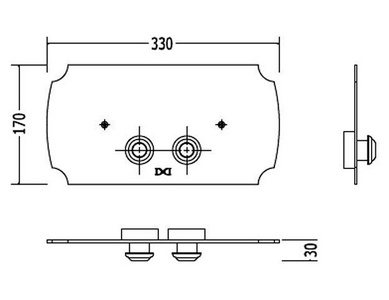 Клавиша смыва 3/6л. (установка с монтажной рамой Geberit арт. 111.300.00.5), (металл цв.хром) D&D Devon & Devon Универсал DEPLCR