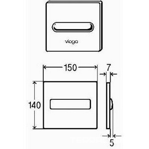 Кнопка смыва, механич., для сист. смыва писсуара (пластик цв. нерж. сталь матов.),  for Style 11 ZZ Viega Visign 598549