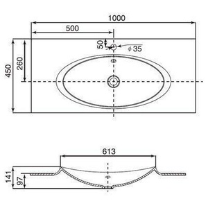 Раковина для мебели , 100 см., белая  ZZ Roca Laks 327207000
