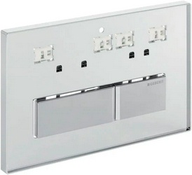 Клавиша двойного смыва, (корпус и клавиши цинковое литьё, БЕЗ вкладыша, для декор. вкладыша, изготовл. из материала заказчика), "Sigma 50" ХХ