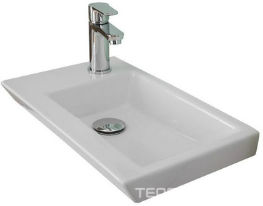 Раковина для тумбы Sanovit Isik 45 см 4045-KL, смеситель справа (без тумбы не продается) ZZ Aquanet Дувр 182339