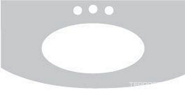 Столешница 112х59,9хh2см, с пристенной панелью, с 3 отв.д/смес., (мрамор цв.Blanc de Carrare),  ZZ Labor Legno Hermitage HETOP 113 CA 3 fori