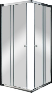 Душевой уголок 1000х1000хh2000мм, квадрат, 2 сдвиж.дверцы с 2 неподв. сегм., вход 575мм, (стекло прозр. 6мм, фурн.цв.хром),  ZZ Cezares Anima ANIMA-W-A-2-100-C-Cr