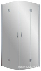 Душевое ограждение AFS, 900*900*1900 мм, полукруглое с распашными дверьми, профиль хром, стекло прозрачное, БЕЗ поддона ZZ