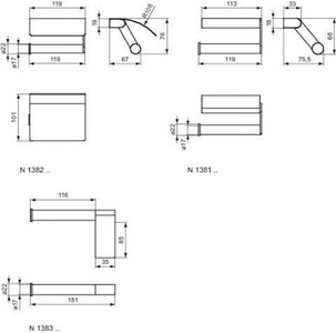 Держатель для запасного рулона т/б, (цв. хром),  ZZ Ideal Standard Connect N1383AA