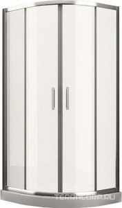 Душевое ограждение 1/4 круга, R550, 1000х1000хh1950мм, 2 сдвижн.двери, 2 неподв.сегмента, (стекло прозр. Easy Clean 6мм, профиль цв.хром),  ZZ Romance Collection Umea UM.R1.100.SDTG.CR СОВРЕМЕН