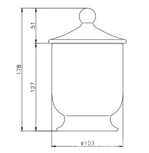 Баночка с крышкой высокая, настольная (цв. белая керамика),  ZZ Nicolazzi Classica 6004