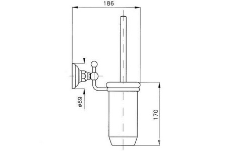 Ёршик настенный (цв. бронза/керамика),  ZZ Nicolazzi Classica 1490 BZ