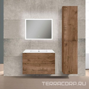 База под раковину подвесная, 2 выкатных ящика, 800x466xh550мм, без раковины, (цв.V.Oak),  ZZ Vincea Norma VMC-2N800VO