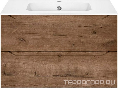 База под раковину подвесная, 2 выкатных ящика, 800x466xh550мм, без раковины, (цв.V.Oak),  ZZ Vincea Norma VMC-2N800VO