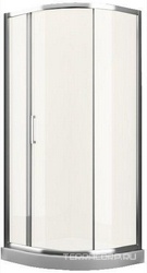 Душевое ограждение 1/4 круга, R550, 900х900хh1950мм, правая/левая, 1 сдвиж.дверь, 2 неподв.сегм.(стек.прозр. Easy Clean 6мм, профиль цв.хром), Umea ZZ