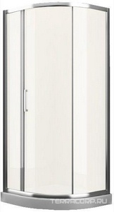 Душевое ограждение 1/4 круга, R550, 900х900хh1950мм, правая/левая, 1 сдвиж.дверь, 2 неподв.сегм.(стек.прозр. Easy Clean 6мм, профиль цв.хром),  ZZ Romance Collection Umea UM.R2.90.REV.SDTG.CR СОВРЕМЕН
